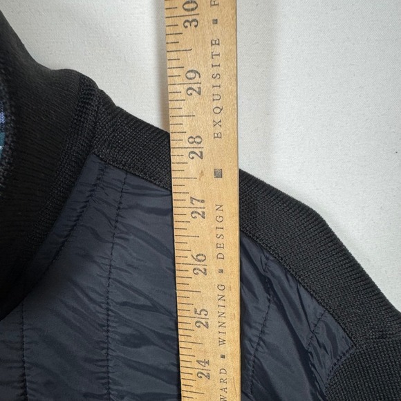Perry Ellis Jacket Black Quilted Puffer Front Knit Zip Up Coat Menswear Sz‎ XXL - Picture 4 of 8